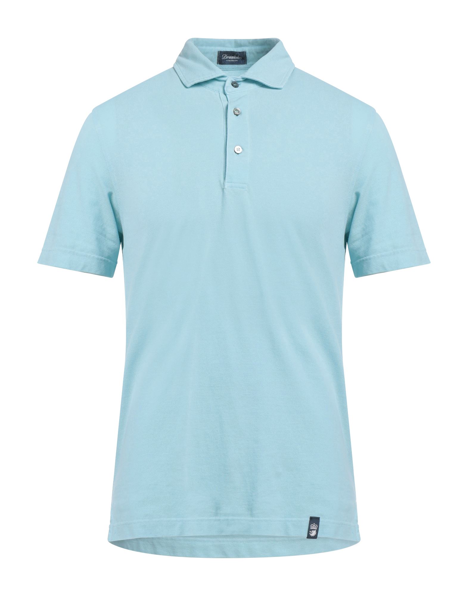 Shop Drumohr Man Polo Shirt Sky Blue Size Xl Cotton