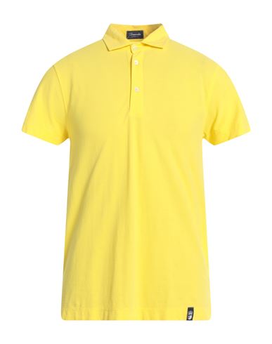 Drumohr Man Polo Shirt Yellow Size L Cotton