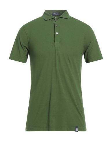 Drumohr Man Polo Shirt Green Size L Cotton