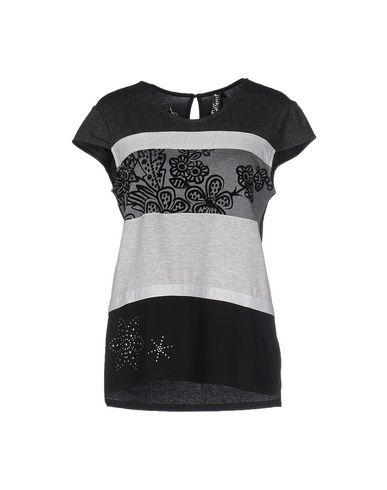 Desigual Woman T-shirt Steel grey Size S Viscose, Polyester, Elastane