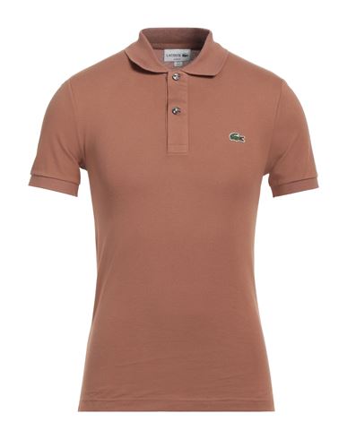 Lacoste Man Polo Shirt Brown Size 3 Cotton, Elastane