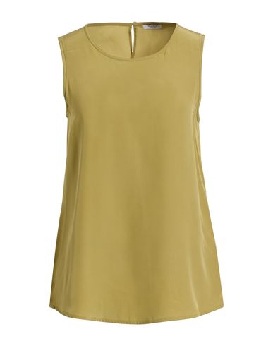 Peserico Woman Top Military Green Size 6 Silk In Green