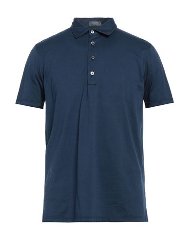 Rossopuro Man Polo Shirt Midnight Blue Size 5 Cotton
