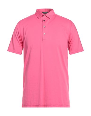 Rossopuro Man Polo Shirt Fuchsia Size 5 Cotton In Pink