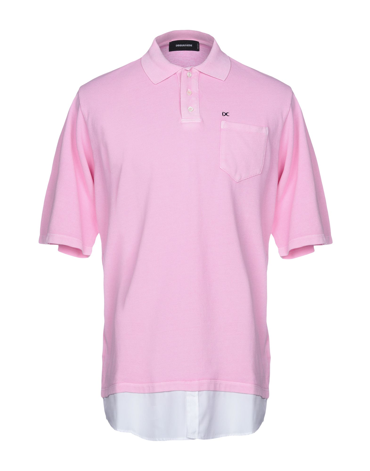 《送料無料》DSQUARED2 メンズ ポロシャツ ピンク L コットン 100%