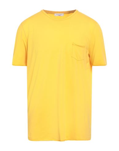 Gran Sasso Man T-shirt Yellow Size 44 Cotton, Elastane