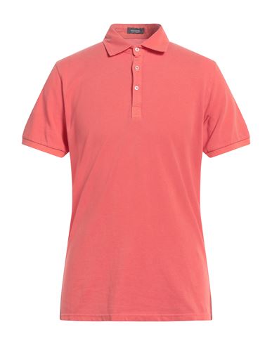 Shop Rossopuro Man Polo Shirt Coral Size 4 Cotton In Red