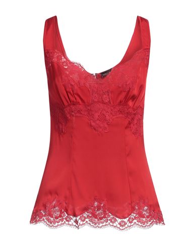 Dolce & Gabbana Woman Top Red Size 4 Silk, Elastane In Red