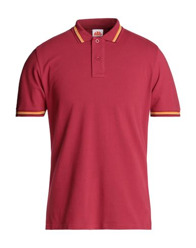 Sundek Man Polo Shirt Garnet Size L Cotton, Elastane In Red