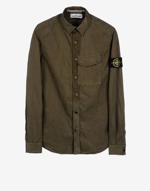 Stone island cheap khaki shirt