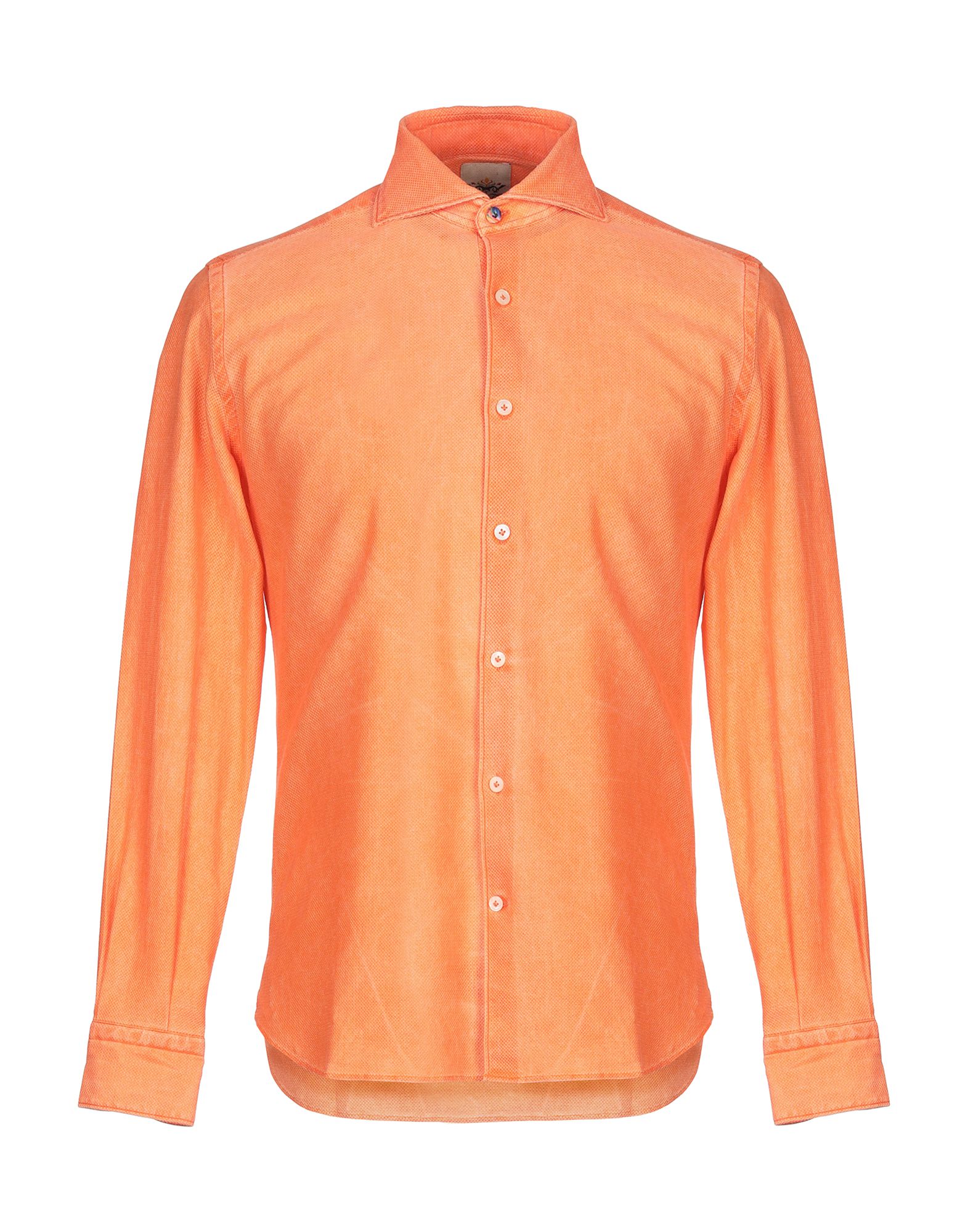 《送料無料》DOMENICO TAGLIENTE メンズ シャツ オレンジ 39 コットン 100%