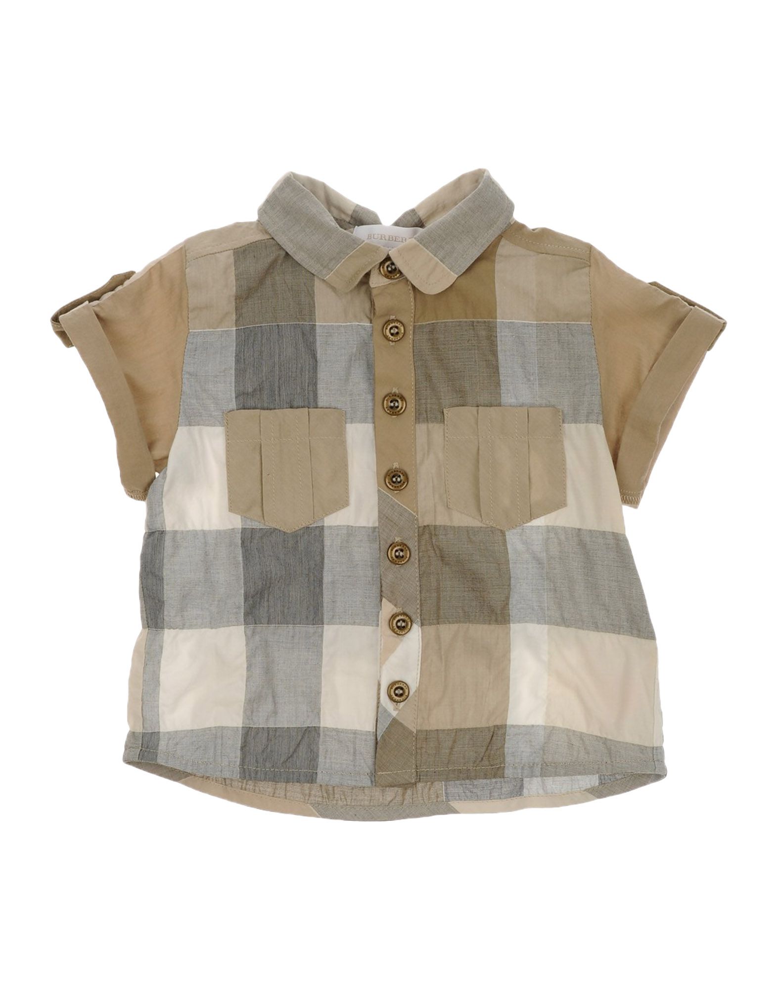＜YOOX＞ ★BURBERRY ボーイズ 0-24 ヶ月 シャツ ベージュ 3 コットン 97% / ナイロン 2% / ポリウレタン 1%画像