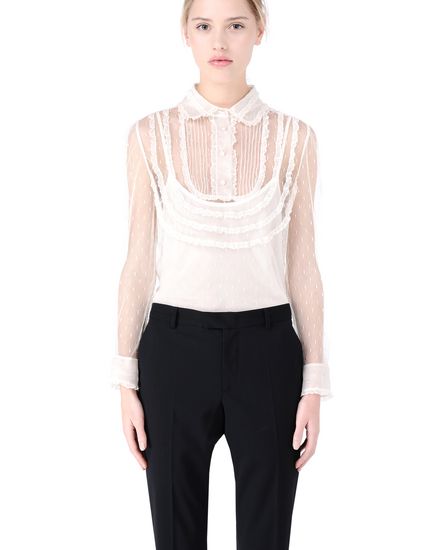 REDValentino Tulle And Lace Top - Shirt for Women | REDValentino E-Store