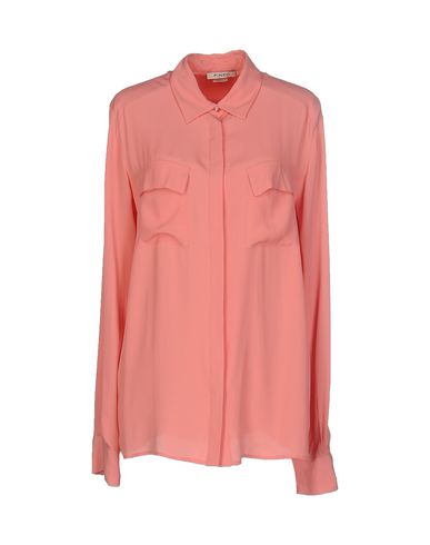 Shop Pinko Woman Shirt Salmon Pink Size 2 Acetate, Silk