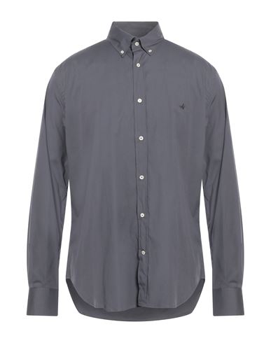 Brooksfield Man Shirt Lead Size 16 ½ Cotton, Elastane In Grey