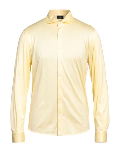 Barba Napoli Man Shirt Light Yellow Size 48 Cotton