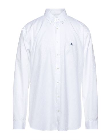 Etro Man Shirt White Size 16 Cotton