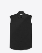 SAINT LAURENT Klassische Hemden D Ärmellose Signature Bluse mit schwarzen Tupfen und Yves-Kragen f