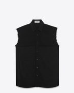 SAINT LAURENT Casual Shirts U Black Wool Sleeveless Shirt f