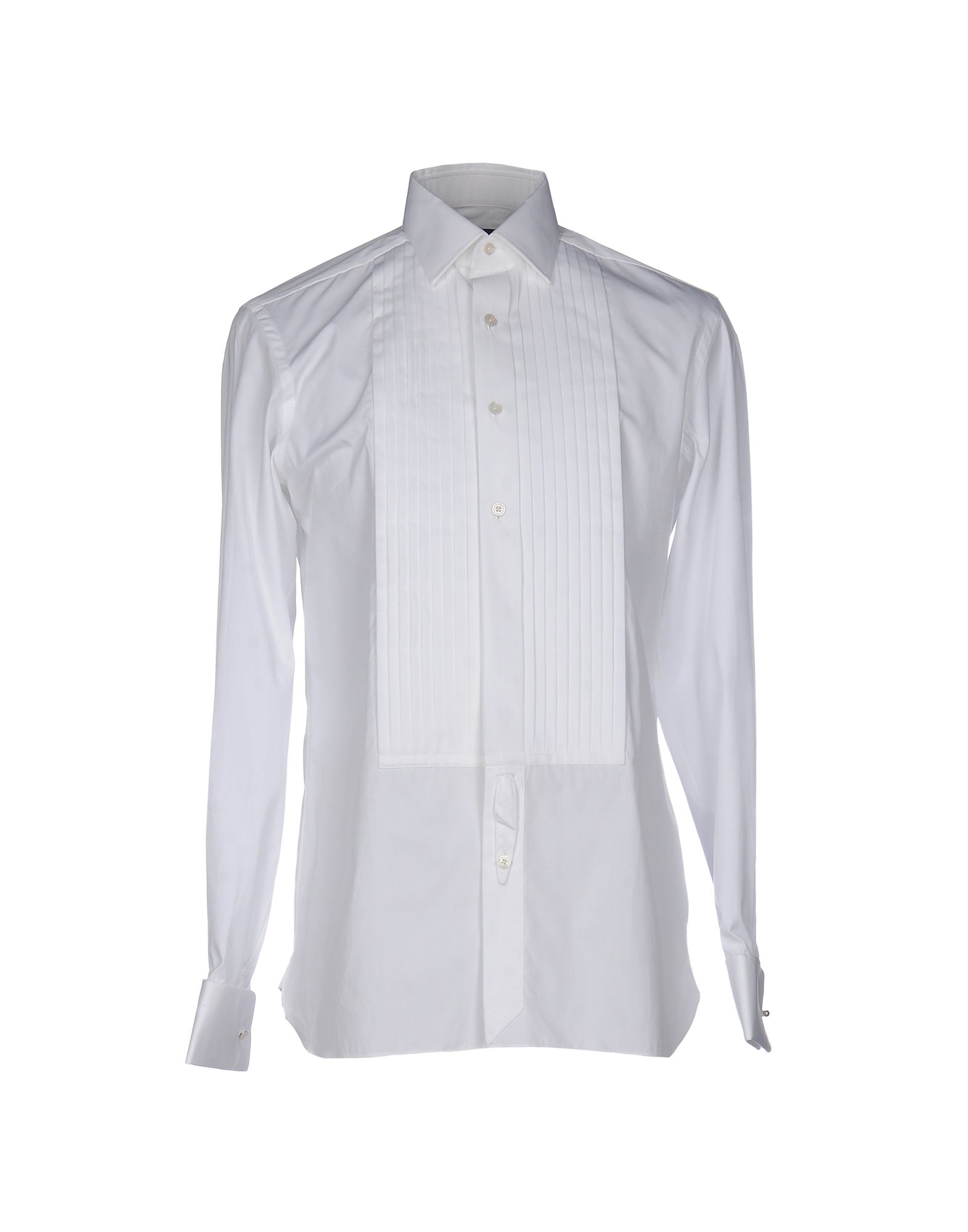 Tom Ford Pleated Front Shirt Buttoned Cuffs In White