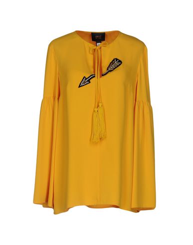 Cavalli Class Woman Blouse Yellow Size 4 Polyester
