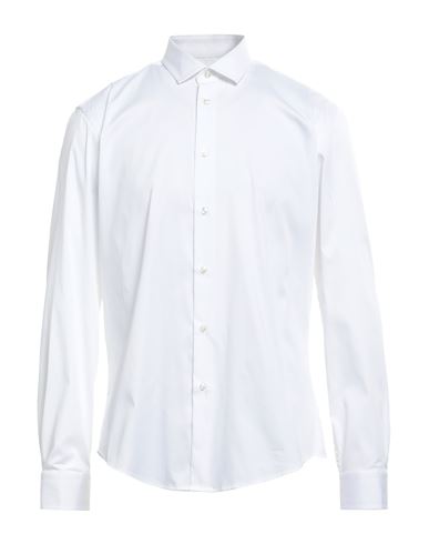 Man Shirt White Size 17 Cotton, Elastane, Polyester