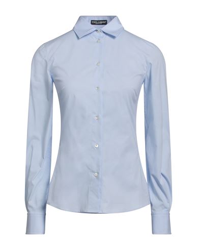 Dolce & Gabbana Woman Shirt Sky Blue Size 12 Cotton, Elastane