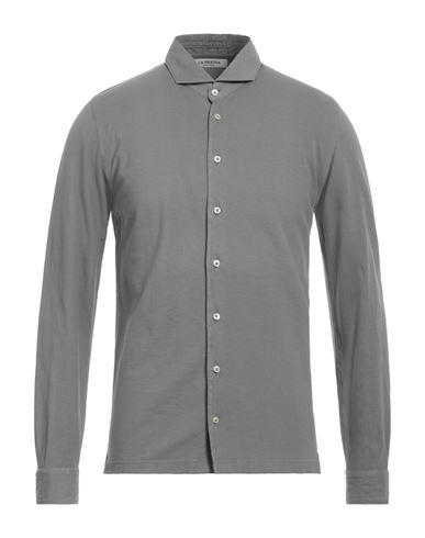 Man Shirt Dove grey Size 40 Cotton