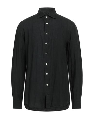 Bastoncino Man Shirt Black Size 16 ½ Linen