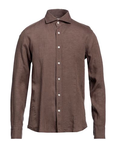 Man Shirt Brown Size 15 ½ Linen
