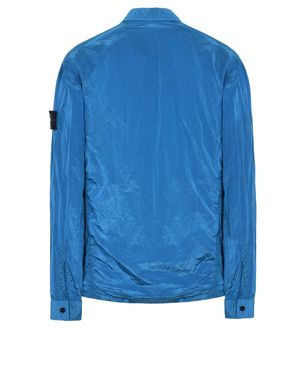 stone island blue nylon metal overshirt