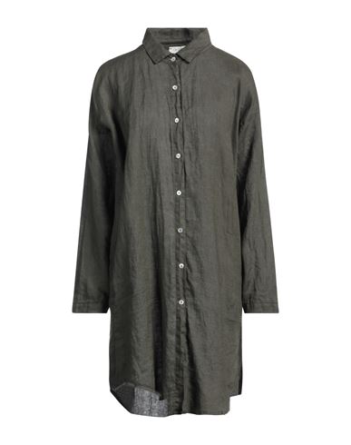 Crossley Woman Mini Dress Dark Green Size S Linen In Green