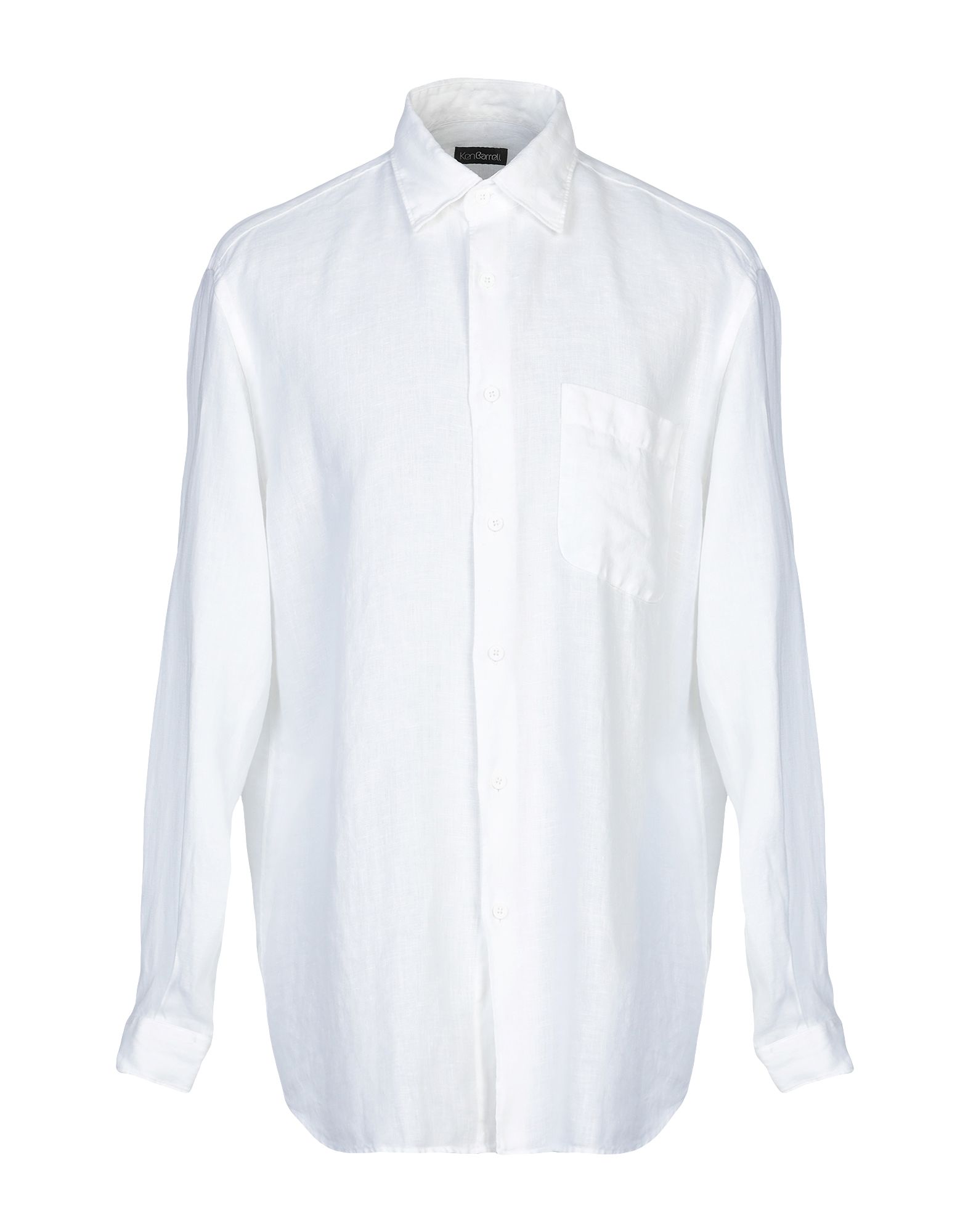 《送料無料》KEN BARRELL メンズ シャツ ホワイト XL 麻 100%