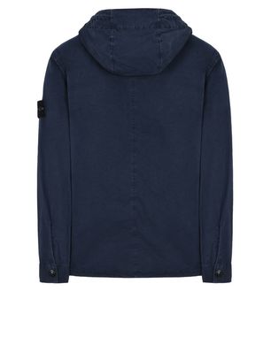 Stone island outlet hooded overshirt navy