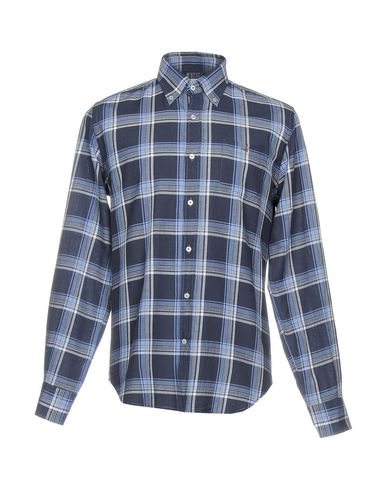 Brooksfield Man Shirt Midnight blue Size 15 Cotton