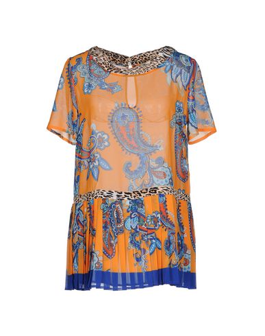 Angelo Marani Woman Blouse Orange Size 8 Polyester, Silk