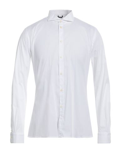 B>more Man Shirt White Size 17 Cotton, Polyamide, Elastane