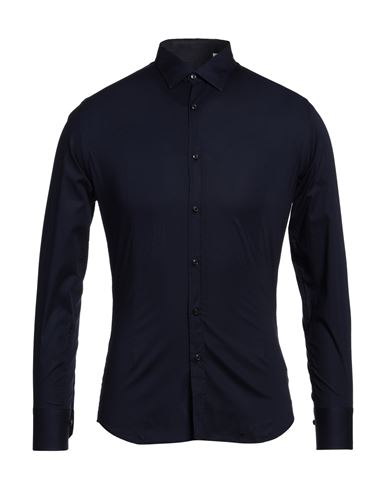 Man Shirt Midnight blue Size M Cotton, Elastane