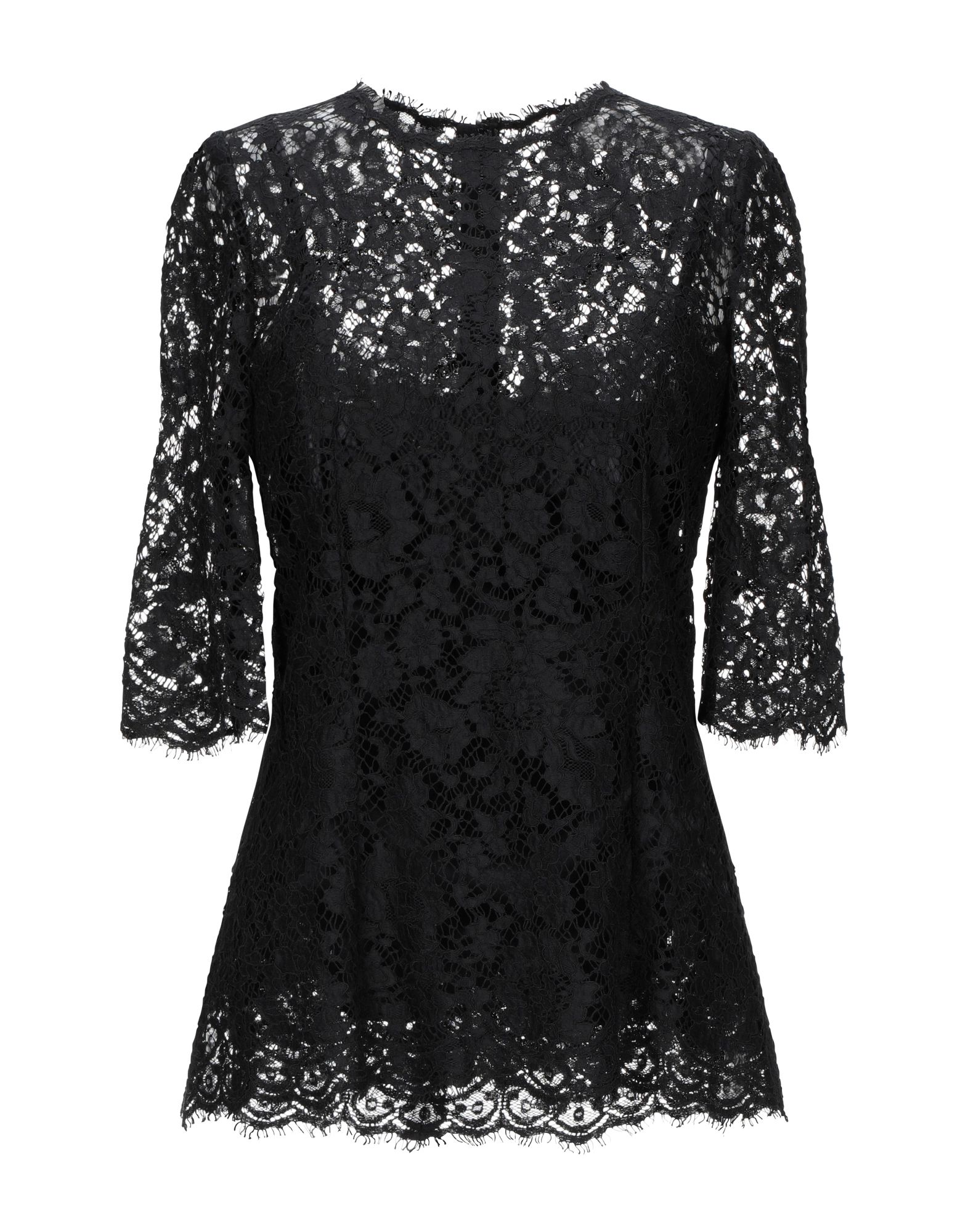 Shop Dolce & Gabbana Woman Top Black Size 0 Cotton, Viscose, Polyamide