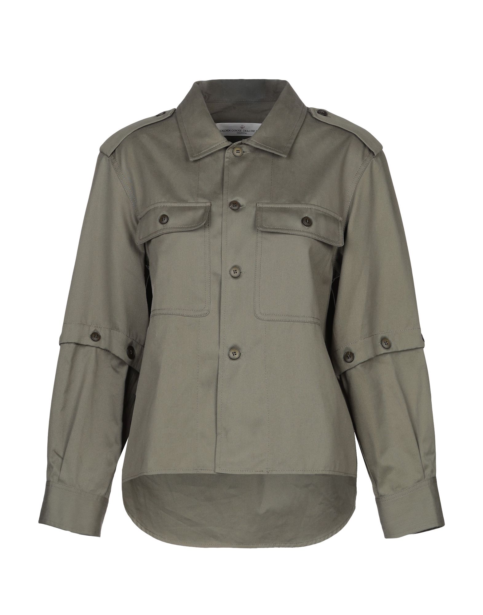 Golden Goose Solid Color Shirts & Blouses In Military Green