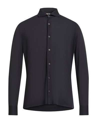 H953 Man Shirt Navy Size 42 Supima Cotton, Modal In Blue