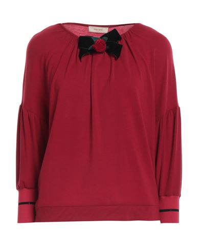 Woman T-shirt Brick red Size 6 Wool, Polyamide, Elastane