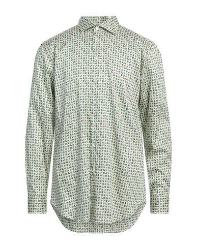 Etro Man Shirt Light Green Size 19 Cotton In Green