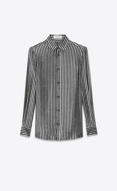 SAINT LAURENT クラシックシャツ レディース lamé silk mousseline shirt a_V4