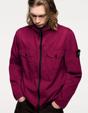 Stone island 2025 overshirt burgundy