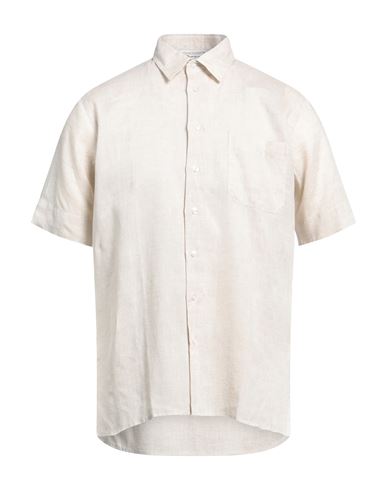 Shop Gran Sasso Man Shirt Beige Size 38 Linen