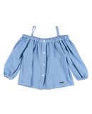 MSGM M�dchen 3-8 jahre Hemd Farbe Azurblau Gr��e 2