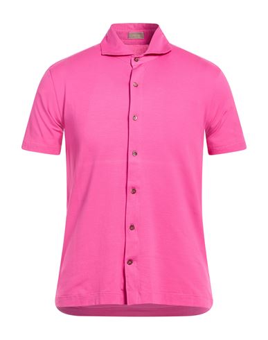 Cruciani Man Shirt Fuchsia Size 42 Cotton, Elastane In Pink
