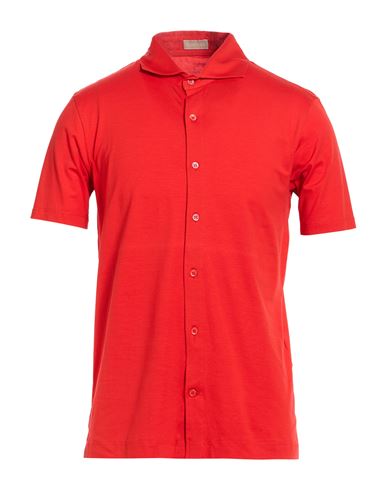 Cruciani Man Shirt Red Size 42 Cotton, Elastane In Red