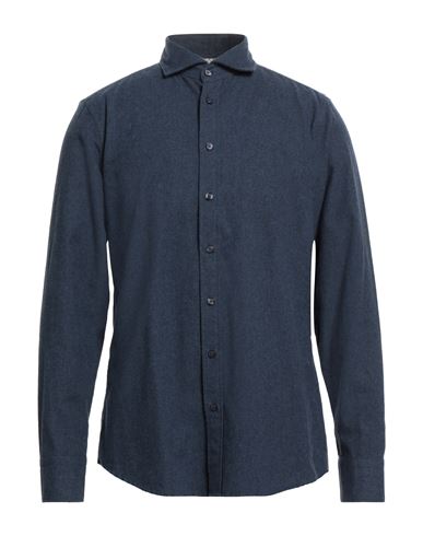 Bastoncino Man Shirt Slate Blue Size 16 Cotton